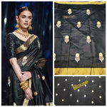 Stylish Cotton Silk Embroidered Saree With Blouse Piece