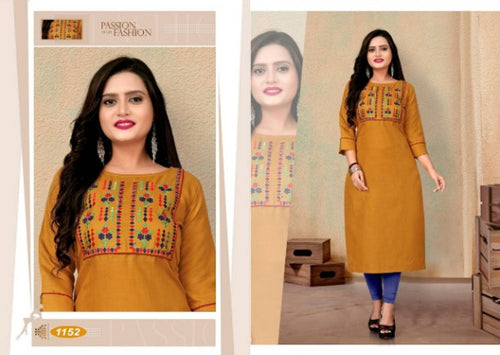 Plus Size Embroidery Cotton Kurti For Women's and Girl's