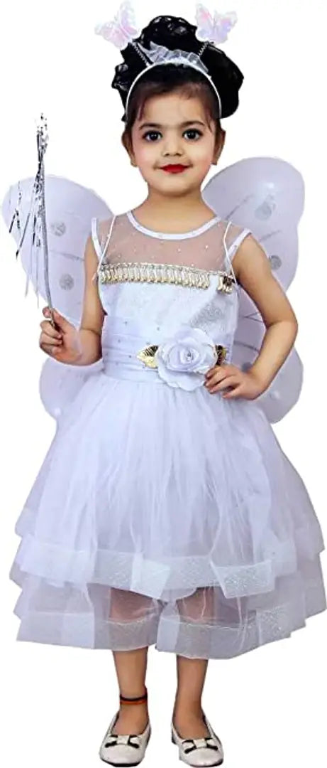 White Trendy Pari Dress (1-2 Year)