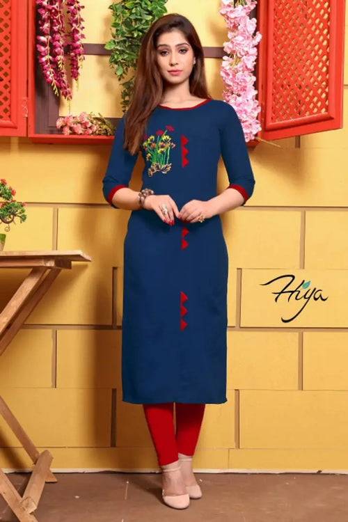 Classic Cotton Embroidered Kurtis for Women