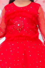 Girls Red Net Frocks  Dresses