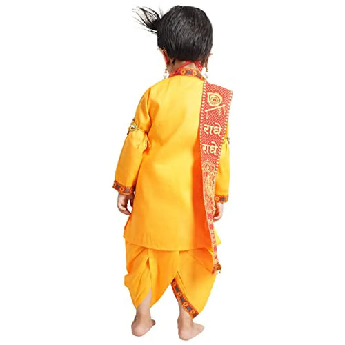 KETKAR Kids Krishna Dress Makhan chor design for (All Kids Size) Boy's  Girl's Janmashtmi Special_Colour Yellow(Pack Of 08)