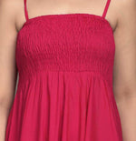 Elite Rayon Solid Bobbin Maxi Dress For Women