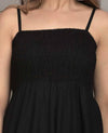 Elite Black Rayon Solid Bobbin Maxi Dress For Women