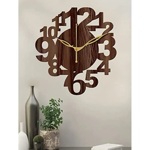 FRAVY 10 Inch MDF Wood Wall Clock for Home and Office (25Cm x 25Cm, Small Size, 017-Wenge)
