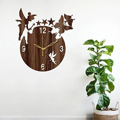 FRAVY 10 Inch MDF Wood Wall Clock for Home and Office (25Cm x 25Cm, Small Size, 008-Wenge)