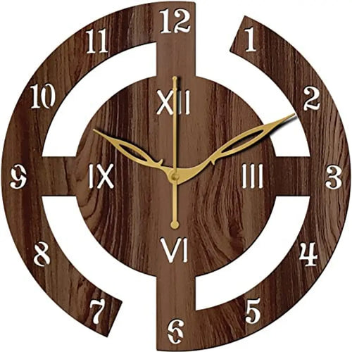 FRAVY 10 Inch MDF Wood Wall Clock for Home and Office (25Cm x 25Cm, Small Size, 027-Wenge)